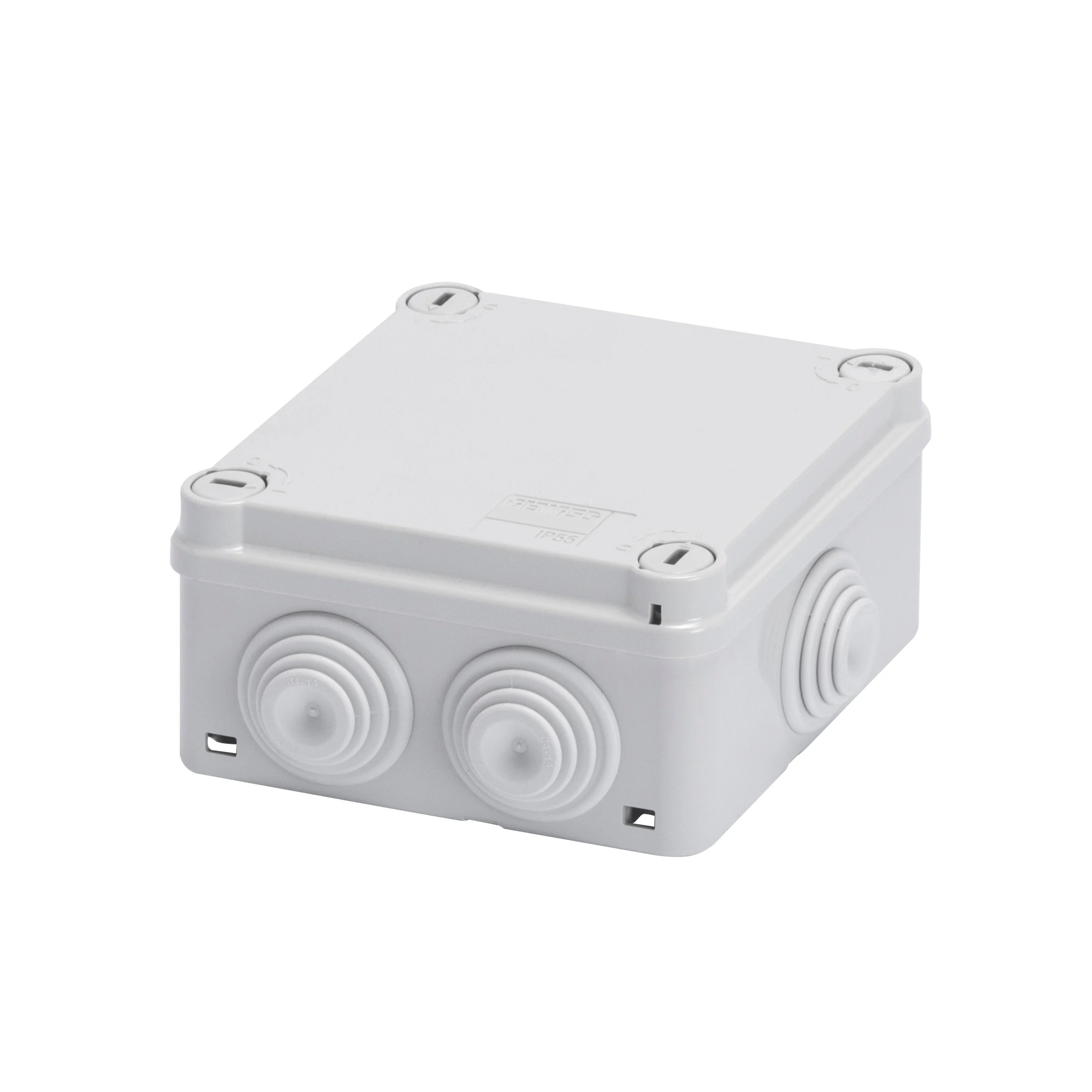 CAJA DE REGISTRO ELÉCTRICO ESTANCA 100X100X50MM PARA SUPERFICIE DE EXTERIOR CON TAPA DE TORNILLO