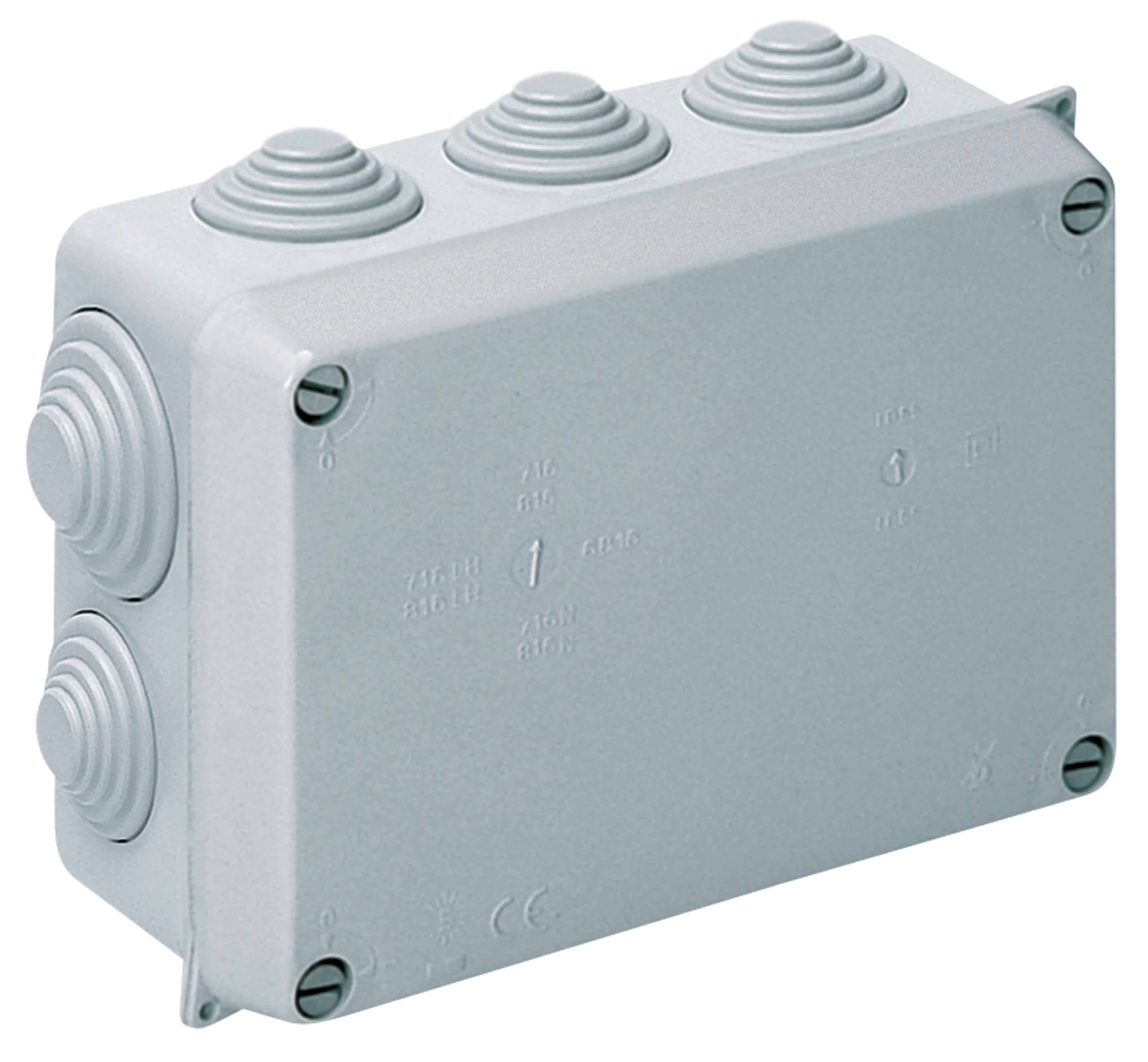 CAJA DE REGISTRO ELÉCTRICO ESTANCA 153X110X65MM PARA SUPERFICIE DE EXTERIOR CON TAPA DE TORNILLO