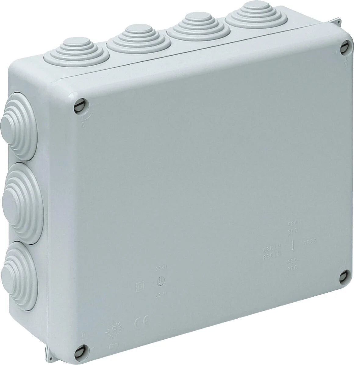CAJA DE REGISTRO ELÉCTRICO ESTANCA 220X170X80MM PARA SUPERFICIE DE EXTERIOR CON TAPA DE TORNILLO