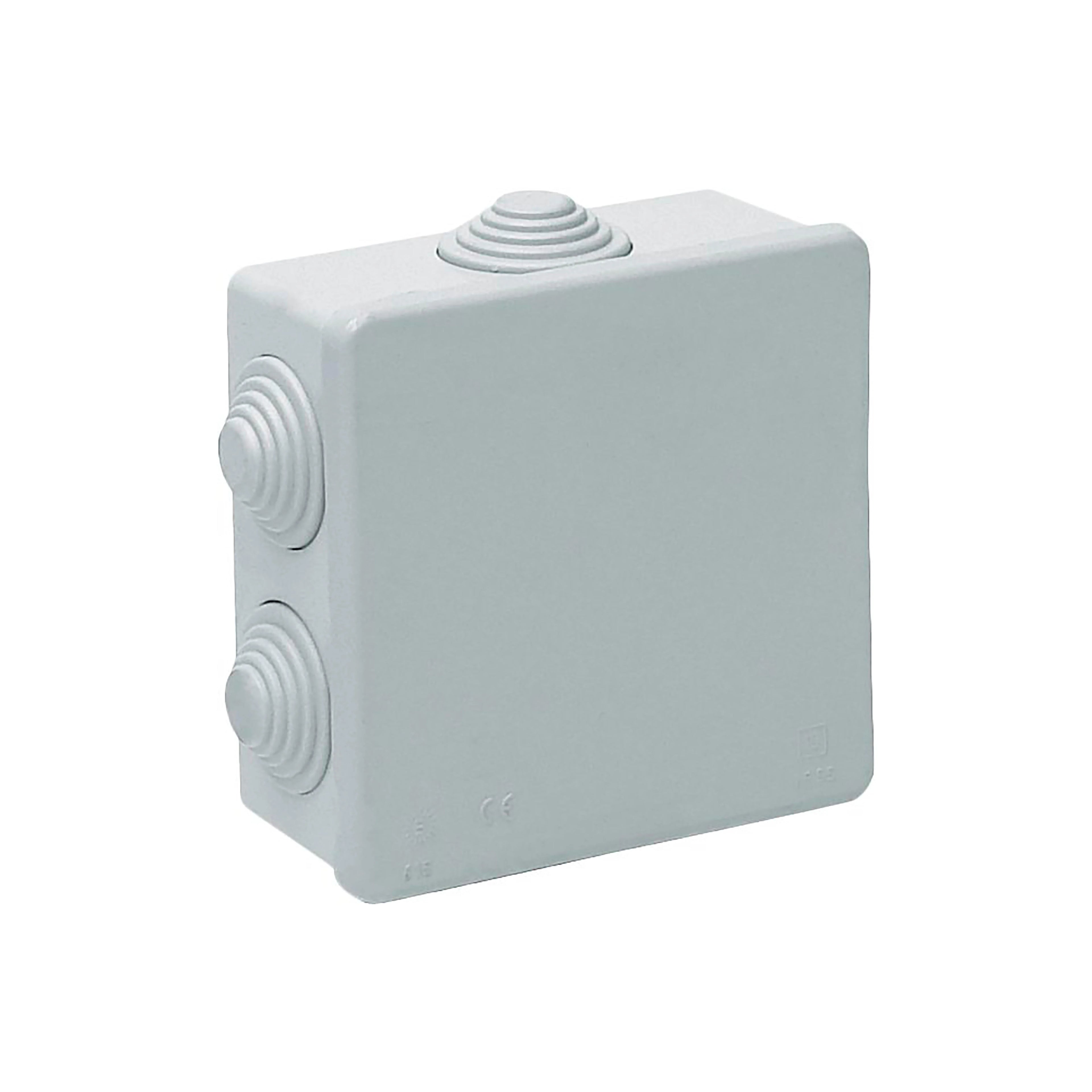 CAJA DE REGISTRO ELÉCTRICO ESTANCA 80X80X40MM PARA SUPERFICIE DE EXTERIOR CON TAPA A PRESIÓN PACK 6UDS