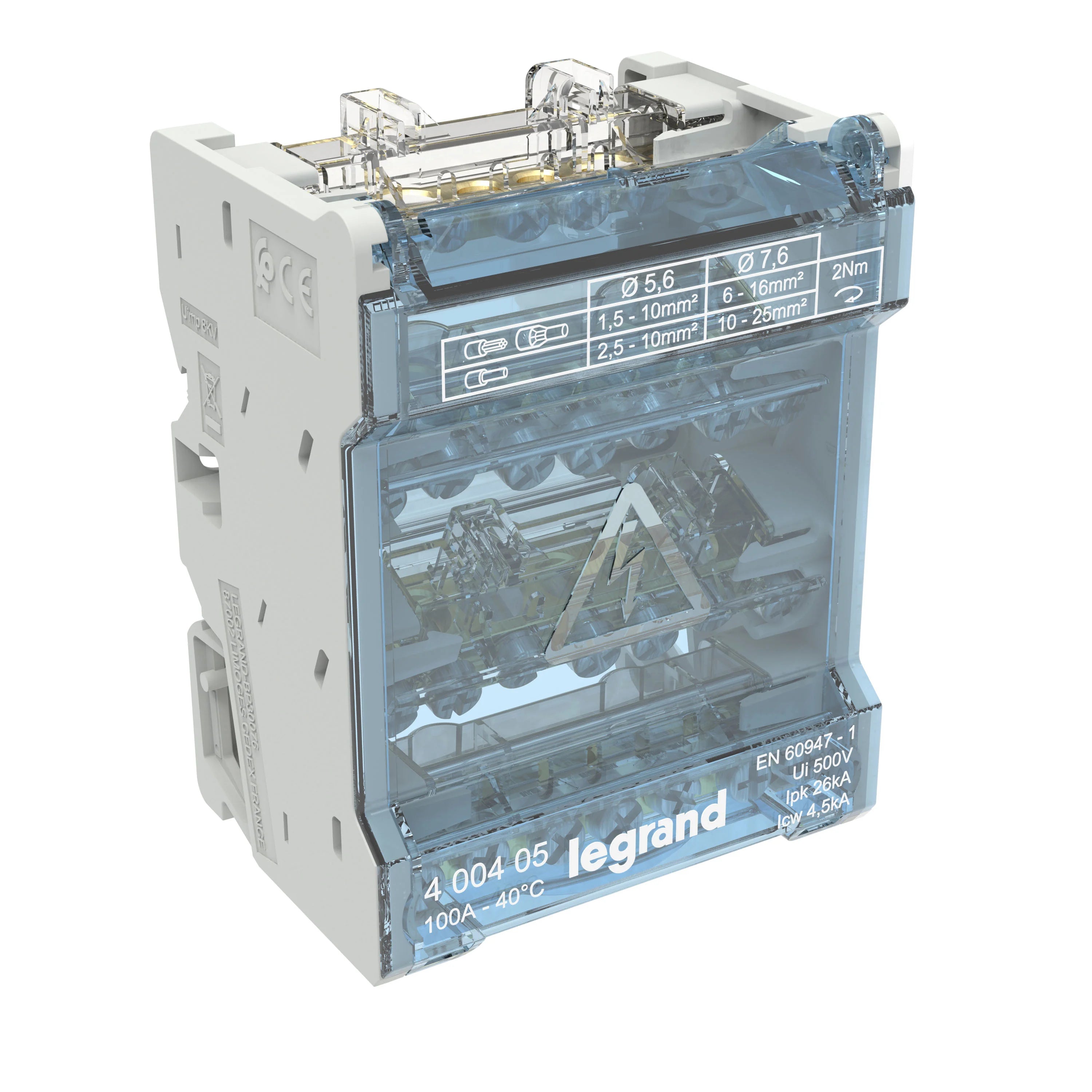 REPARTIDOR TETRAPOLAR  100A 6 SAL. 4 MOD.
