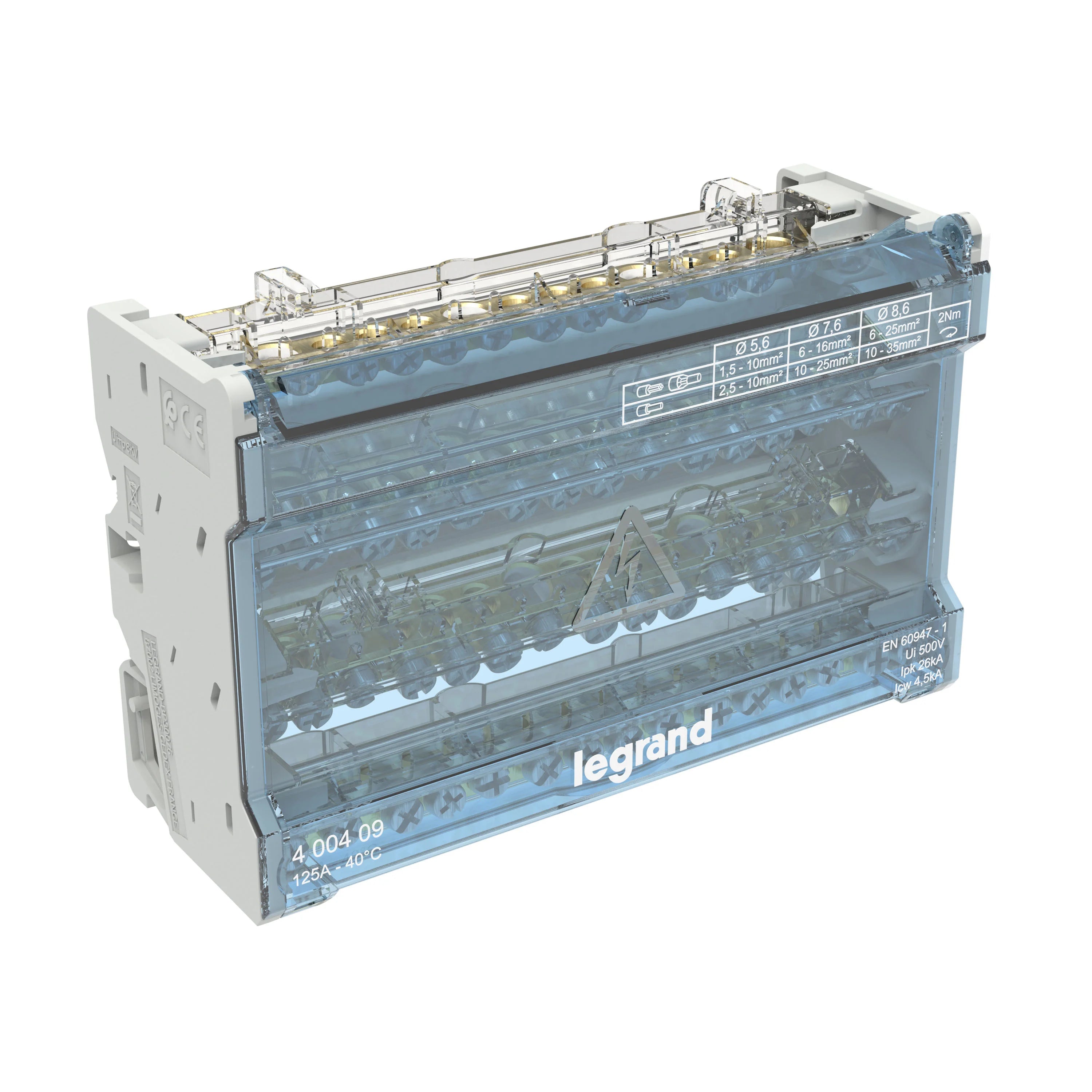 REPARTIDOR TETRAPOLAR  125A 14 SAL. 8 MOD.