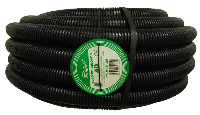 TUBO CORRUGADO ARTICULADO NEGRO 40MM 25M
