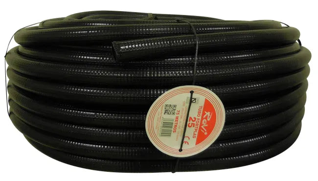 TUBO CORRUGADO REFORZADO NEGRO 25MM 75M