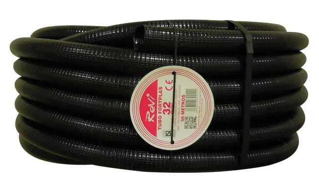 TUBO CORRUGADO REFORZADO NEGRO 32MM 50M